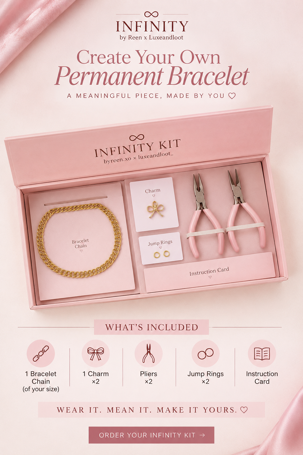 INFINITY KIT- permanent bracelet kit